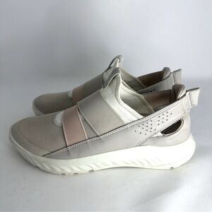 Ecco Women's Slip-On Sneakers in Cream and Pink